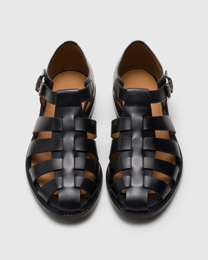 Fisherman Sandal — Classic caged upper with adjustable side buckle.